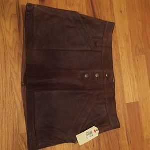 Leather Mini Skirt - Joie